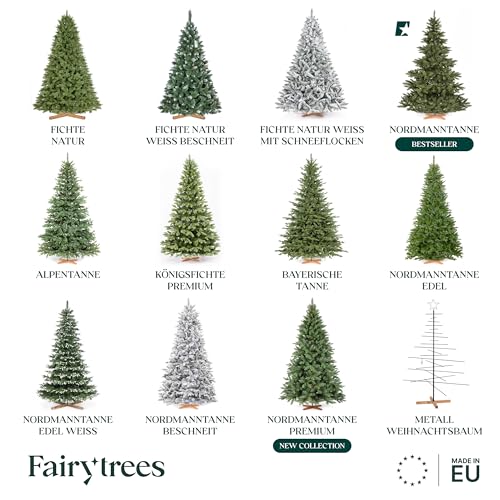 FairyTrees künstliche Bayerische Tanne mit Holzständer - 6