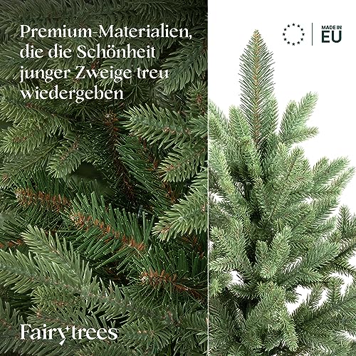 FairyTrees künstliche Alpentanne Premium mit Holzständer - 4