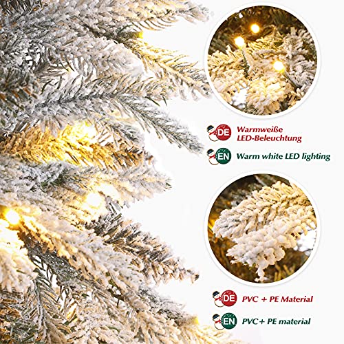 Yorbay künstlicher Weihnachtsbaum mit bunter LED-Beleuchtung und Schnee - 6