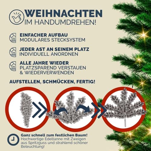 Casaria künstlicher Weihnachtsbaum mit LED-Lichterkette - 4