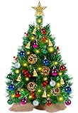 Mini Weihnachtsbaum Klein-mit 50 DIY Weihnachtsdekoration,60cm Kleiner Weihnachtsbaum Tisch Weihnachtsbaum Passend für Weihnachten und Neujahr Haus Büro Dekoration