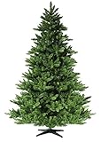 RS Trade® HXT 19001 150 cm künstlicher PVC Weihnachtsbaum (Ø ca. 105 cm) mit 872 Spitzen und Schnellaufbau Klapp-Schirmsystem, schwer entflammbar, unechter Tannenbaum inkl. Metall Christbaum Ständer