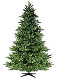 RS Trade 19001 210 cm Weihnachtsbaum PVC künstlich (Ø ca.146 cm) mit 1910 Spitzen, Schnellaufbau Klapp-Schirmsystem, schwer entflammbar, unechter Tannenbaum inkl. Christbaum Ständer aus Metall