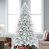 Weihnachtsbaum künstlich beschneit 230cm, Edeltanne Ständer künstlicher Tannenbaum mit Schnee Tanne Weihnachten (beschneit, 230cm)